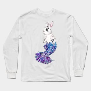 Black and White Mermaid Bunny Long Sleeve T-Shirt